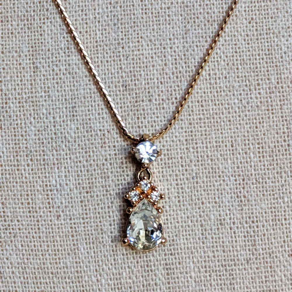 Christian Dior Teardrop Pendant Necklace